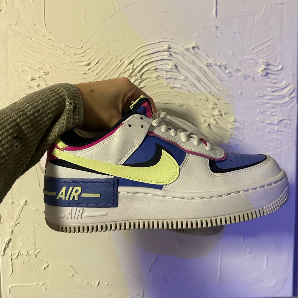 Nike Air Force 1 Shadow WHITE SAPPHIRE BARELY VOLT AUTHENTIC OFF STOCKX